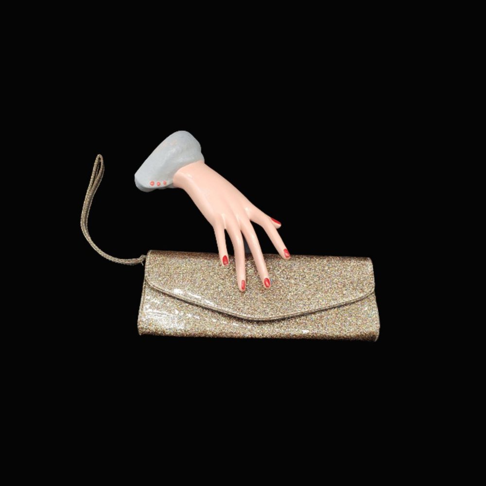 Gold and rainbow sparkles wristlet